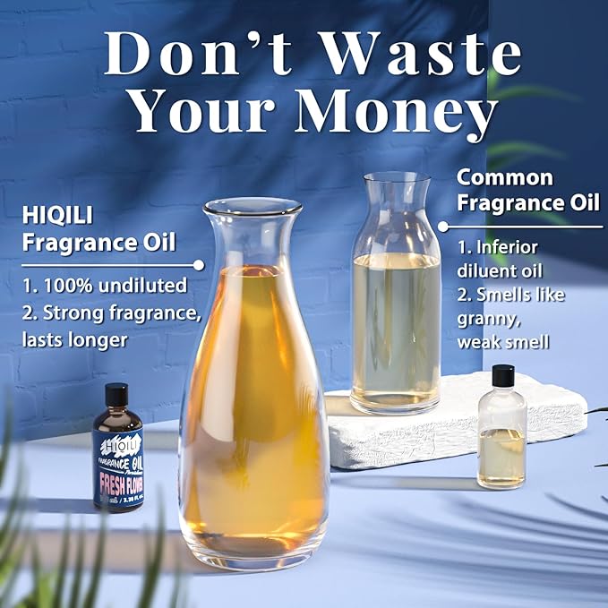 HIQILI Fresh Flower Essential Oil 100ml - Floral Fragrance Oil for Aromatherapy, Air Freshener, Large Room, Candle Scents for Candle Making, Soap Making - Fresh Scented Diffuser Oil 3.38 Fl Oz