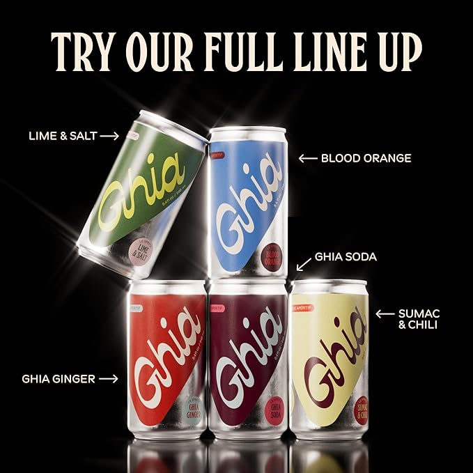 Ghia Non-Alcoholic Le Spritz | Variety 12-Pack | Canned Mocktail & Cocktail Mixer, Zero Proof Sparkling Apéritif with Soothing Herbal Extracts | No Sugar, No Artificial Flavors, Caffeine-Free (Lime & Salt, Soda, Ginger)