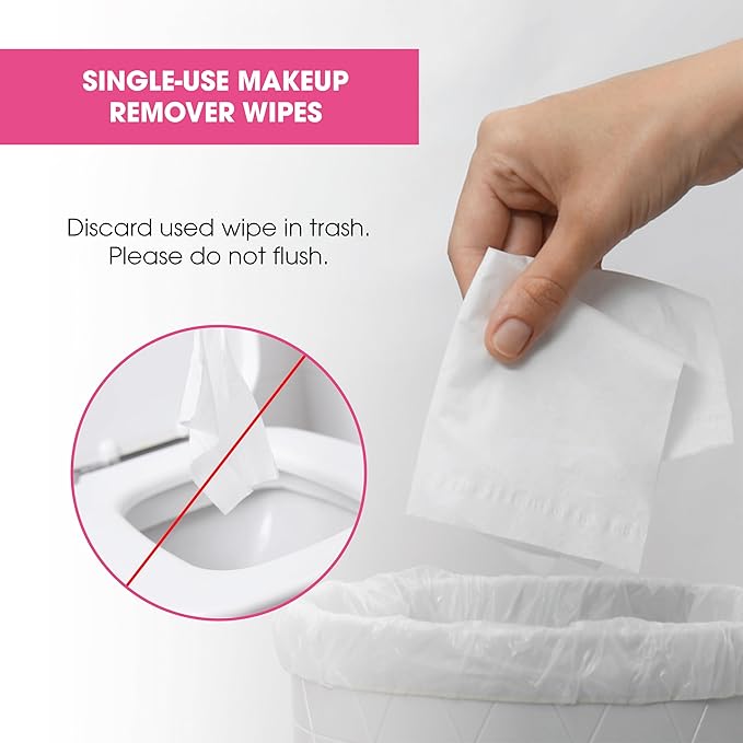 Diamond Wipes Face Cleansing and Waterproof Makeup Remover Wipes, Case of 50 Wipes, Alcohol Free Wipes with Vitamin E