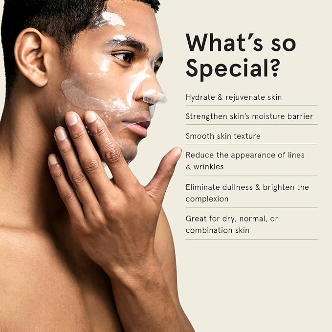 JAXON LANE BRO MASK Korean Face Mask for Men: Premium Mens Face Mask Skin Care & Facial Anti Aging Sheet Masks with Hydrogel, Vitamin C, Hydrating Hyaluronic Acid, Hydrolyzed Collagen (2 X 4 Pack)