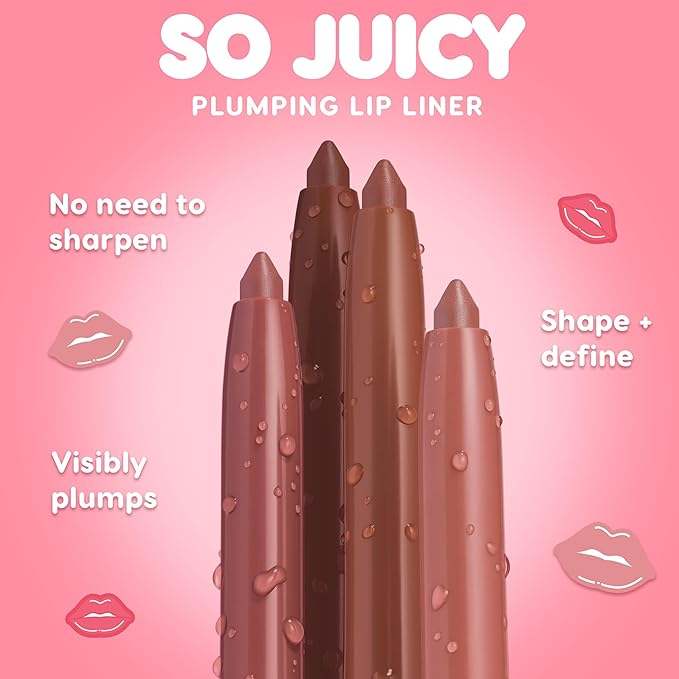 ColourPop So Juicy Plumping Lip Liner with Peptides - Long Lasting Lip Liner for Visibly Plumped & Shaped Lips - Enriched with Smoothing Ceramides & Peppermint - Love That (0.01 oz)