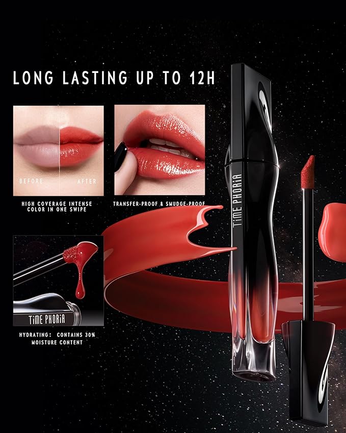 STELLAR DUST LIP STAIN-Long Lasting, Waterproof and Transferproof Lip Tint, Glossy Finish Lip Gloss, Lightweight Lipstick, High Coverage, Stocking Stuffers For Teen Girls (07 QUANTA)