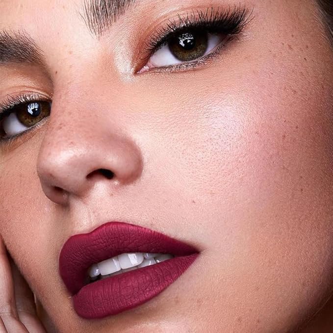 evpct 1Pcs Dark Plum Wine Red Lip Liner and Lipstick Set Kit for Women Matte Lips Kit with Lip Liner Lip Stains Long Lasting Waterproof 24 Hour Lipstick and Lip Liners Combo Lipliners Pencil 06#