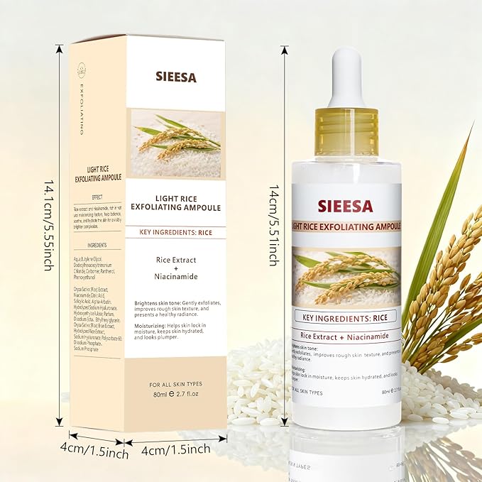 Peel Shot Glow White Rice Peeling Ampoule, Fermented Rice Extract Formula for Gentle Exfoliation, Soothes & Hydrates, For Various Skin Types (2.7 fl oz)