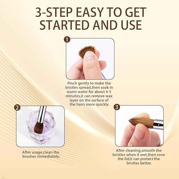 Acrylic Nail Art Brush Size 14, 100% Pure Kolinsky Hair Oval Nail Brush for Acrylic Application, Professional Nail Extension Manicure Tool Striping Nail Drawing Pen for DIY Home Salon