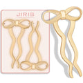 2PCS 5.5Inch Bow French Hair Pins Large U-Shaped Pins for Women and Girls Fashion Metal Hair Pin French Twist Hair Pins for Buns, Updos,Stylish and Functional(set5-gold)