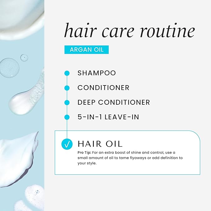 HASK ARGAN Repairing Hair Oil for shine and frizz control for all hair types, color safe, gluten free, sulfate free, paraben free - 2 Hair Oils