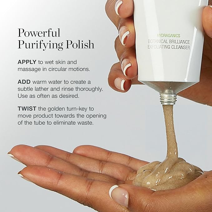 Ogee Botanical Brilliance Exfoliating Cleanser - High Performance Facial Cleanser and Face Exfoliator - Certified Organic - Made in USA