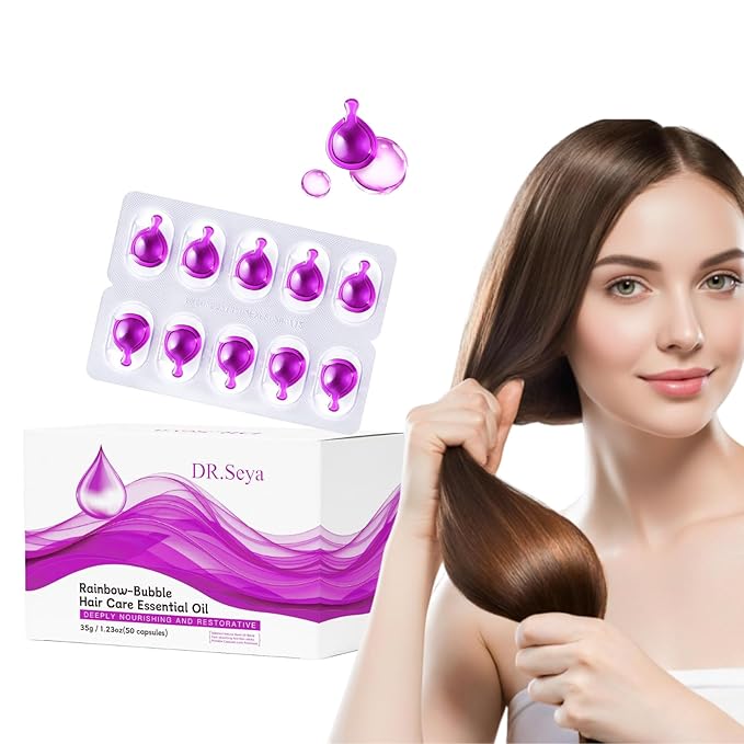 Hair Oil Capsules for Damaged Hair – Deep Repair & Nourishment – Lightweight Leave-In Treatment for Dry, Frizzy, Color-Treated Hair – 50 Capsules (50 Capsules)