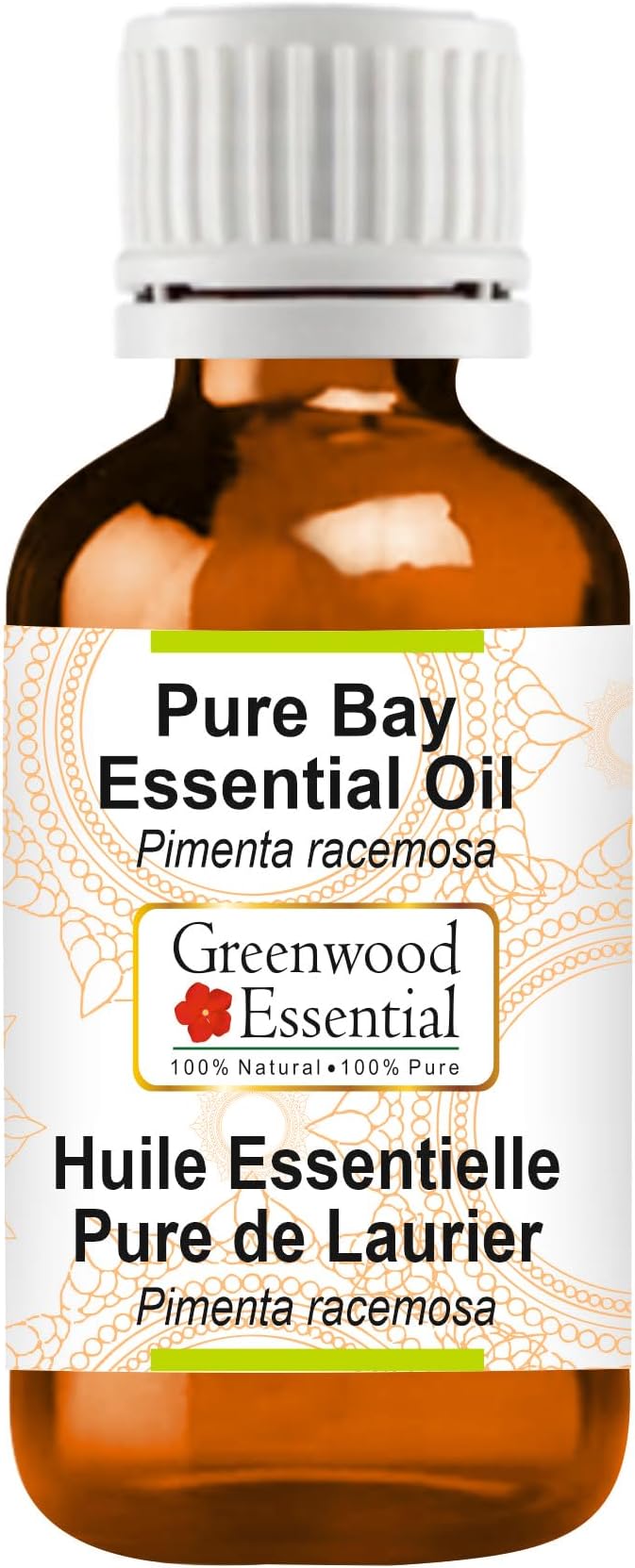 Greenwood Essential Bay Essential Oil (Pimenta racemosa) Pure | Non-Sticky | Non-Greasy | Lightweight | Men & Women | All Skin Types | Steam Distilled 15ml (0.50 oz)