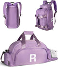 Cool Gifts for Teenage Girls, Initial Gym Bags with Shoe Compartment, Dance Bag for Girls, Monogram Kid Overnight Bags, 10 11 12 13 14 15 16 17 18 Year Old Girl Birthday Gifts (Letter R)