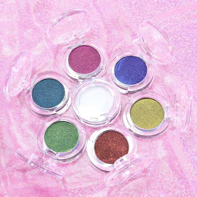 evpct Gold Green Shimmer Chameleon Single Eye Shadow Palette Makeup for Older Women, Glitter Metallic Duochrome Duo Chrome Multichrome Gothic festival Eyeshadow Palette, Face Loose Glitter Eyeshadow