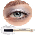 White Eyeshadow Stick Makeup, Highlighter Matte Cream Eye Shadow Pencil, Waterproof Hypoallergenic Long Lasting Crayon, Glitter Primer Palette Shimmer Eyeliner Pen wiht Soft Brush
