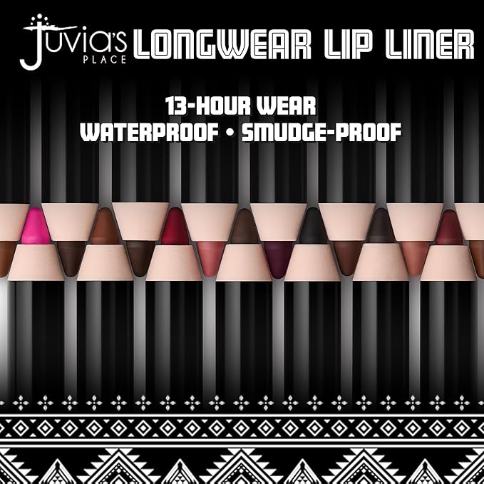 Juvia's Place Long Wear Lip Pencil – Demure – Waterproof & Kiss-proof, Long Lasting Lip Liner, Smooth Makeup Application - Soft Matte Finish Base for Lipstick - 13 Hours of Wear for Everyday Use