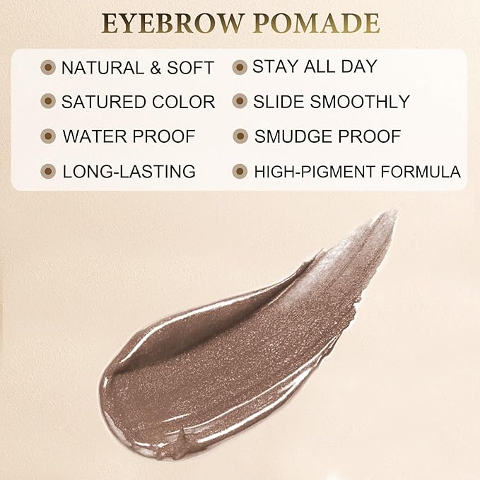 Eyebrow Pencil Makeup Kit, with Waterproof 2-IN-1 Microblading Eyebrow Pen, Eyebrow Pomade, Eyeliner and Dual-ended Eyebrow Brush, Brow Pencil Kit for Natural Eyebrows - Ash Brown