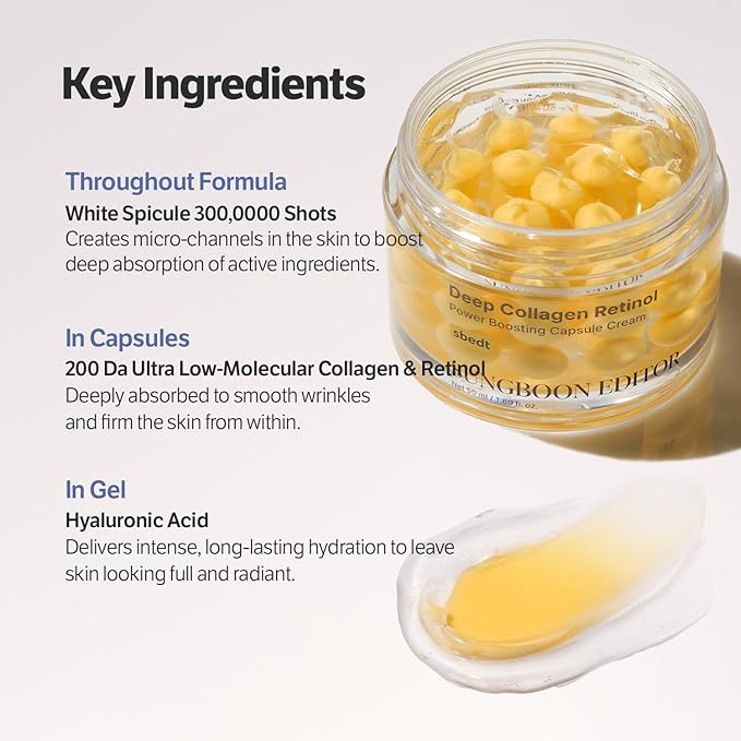 SUNGBOON EDITOR Deep Collagen Ultimate Collagen Glow Set | Filler Serum, Glowy Mist, Retinol Capsule Cream, Pads & Overnight Mask | Anti-Wrinkle, Hydration & Skin Elasticity Set