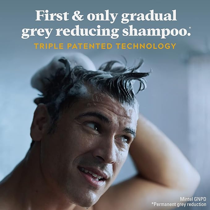 Just for Men Control GX Multipack, 2 in 1 Grey Reducing Shampoo and Conditioner and Mustache and Beard Wash, Gradually Colors Grey Hair, 4 oz. Bottles