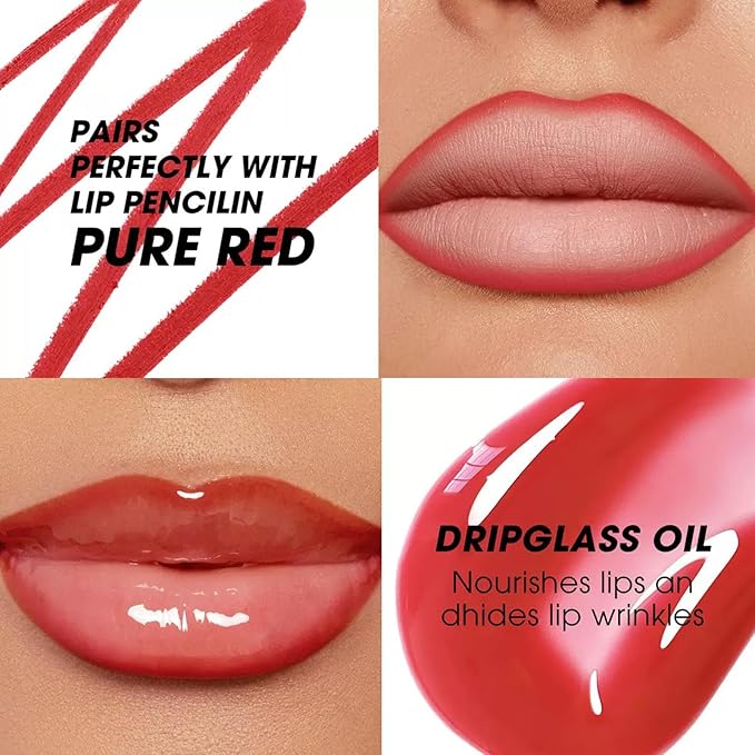 Pink Lip Liner Waterproof Lip Kit With Lip Liner and Gloss Long Lasting Pluming Smudge proof Highly Pigmented Lip Liner Set with Lipgloss (09# Pink)