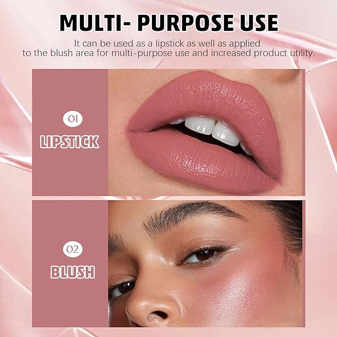 Matte Lip Gloss, Lip Gloss Silky Smooth Finish, Lipgloss Makeup Colorful and Creamy Texture, Lipstick for Every Occasion, Lip Oil Moisturizing and Hydrated #07