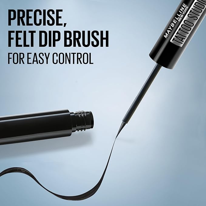 Maybelline Tattoo Studio Dip-Ink Liquid Eyeliner, Waterproof Eyeliner With Up to 24 Hour Wear, Burgundy Boost, 1 Count