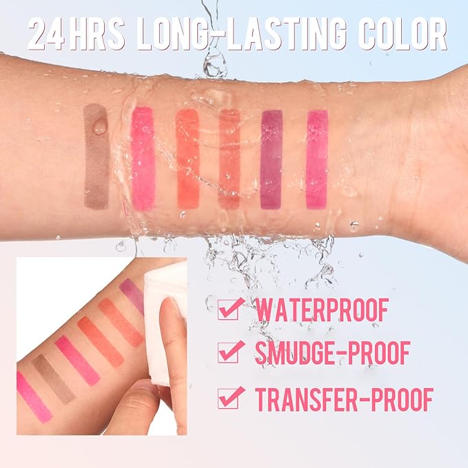 Vevivia Lip Stain - Lip Liner Stain, Long Lasting Peel Off Lip Stain, Natural Peel Off Lip Liner Stain with Tweezer, Easy to Use, Waterproof, Smudge-proof, Transfer-proof, Cocoa