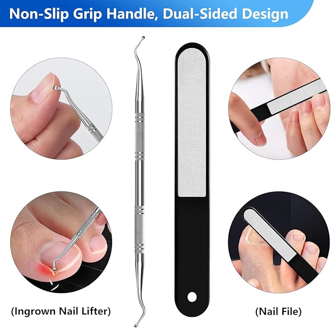 Toenail Clippers for Seniors Thick Nails, Ultra Sharp Sturdy Fingernail Toenail Clipper— Heavy Duty Ingrown Toenail Clippers, Thick Toenails with Wide Jaw Sharp Nail Cutter