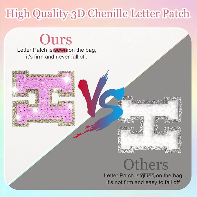 Glitter Initial Letter Makeup Bag, Small Personalized Sequins Letters PU Leather Cosmetic Bag Portable Waterproof Makeup Zipper Pouch, Shine Handbag Organizer Travel Bag Gifts for Women&Girls(White-T)