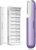 Dermaplaning Tool for Women - Facial Exfoliation & Peach Fuzz Hair Removal with Rechargeable Sonic Edge Technology, 10 Refill Blades