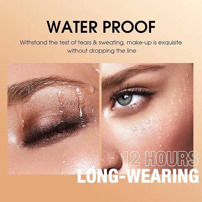 Warm Brown Eyeshadow Stick Shimmer Eyeshadow Pencil Crayon, Hypoallergenic Waterproof Long Lasting Eye Shadow Stick Makeup, Women Multi-Dimensional High Pigment Eye Highlighter Pen(12#)