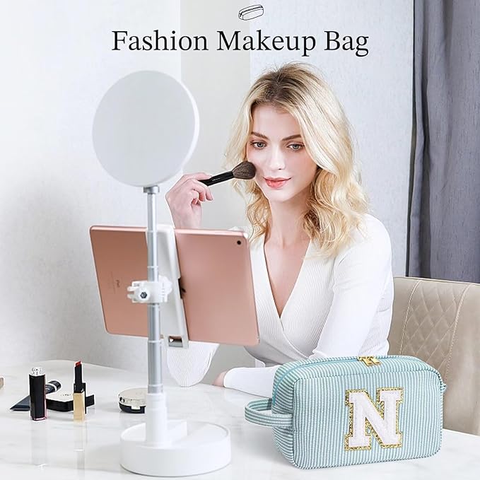 YOOLIFE Gifts for Grandma - Personalized Birthday Gifts for Grandma, Monogram Initial Makeup Bag Make Up Bag for Women N