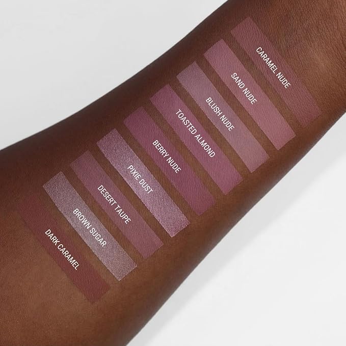 Aromi Dusty Rose Metallic Liquid Lipstick, Rosy Pink Lip Color for Women, Shimmery Finish, Long Lasting, Waterproof, Vegan (Pixie Dust)