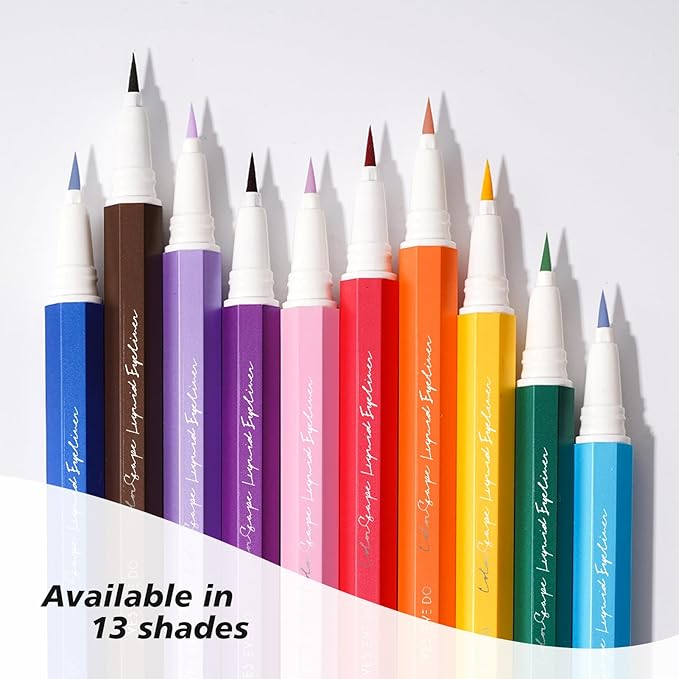 Liquid Eyeliner, Green Eyeliner, Long Lasting & Fast Drying Colored Green Eye Liner Pen, Felt Tip Applicator for Precise Application, Water Removable, (Matcha Mystique)