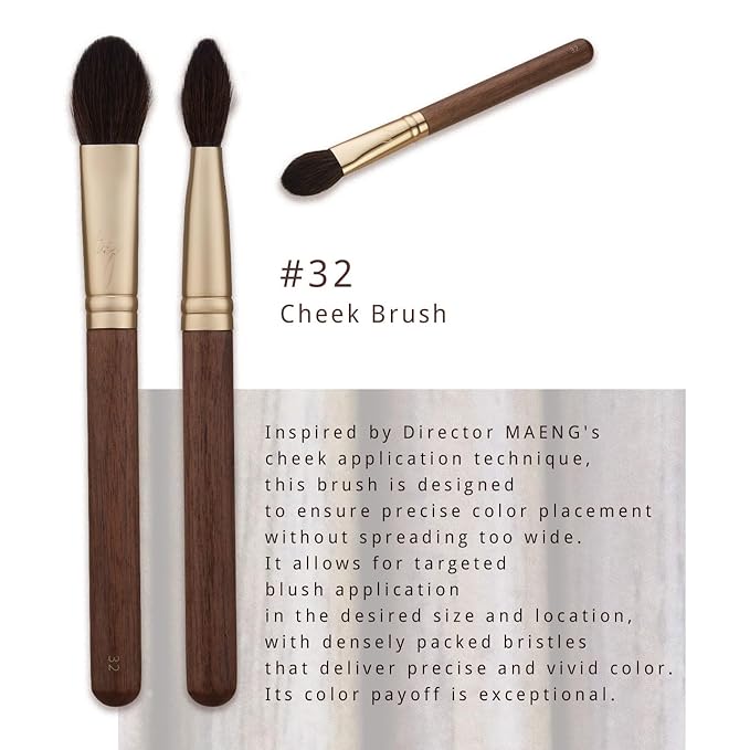 [SOO ADOR] BY MAENG #32 Cheek Brush - Precision Tool for Blush Application and Defined Cheek Colors | Designed by K-Pop Makeup Artist Maeng | Makeup Brush Blush Brush