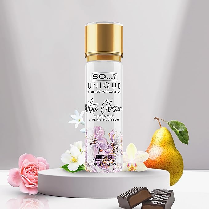 So...? Unique Body Mist - White Blossom for Women - 5.1 oz Body Mist - Pack of 2