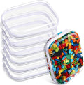 Sanwuta 6 Pcs Clear Hard Zipper Case Hard Plastic Zipper Pouches Makeup Bag Pencil Pouches Transparent Cases for Snacks Plastic Storage Organizer Box for Travel(Clear,7.87 x 5.9 x 2 Inch)