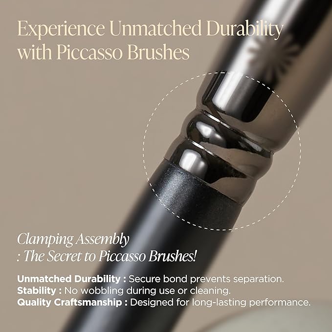 Piccasso 239 Eyeshadow Brush – Korean Eye Makeup Brush with Soft Goat Hair Bristles, Flat and Rounded Shape for Smooth Base Application and Blending, Essential Eye Shadow Brush for Daily Makeup