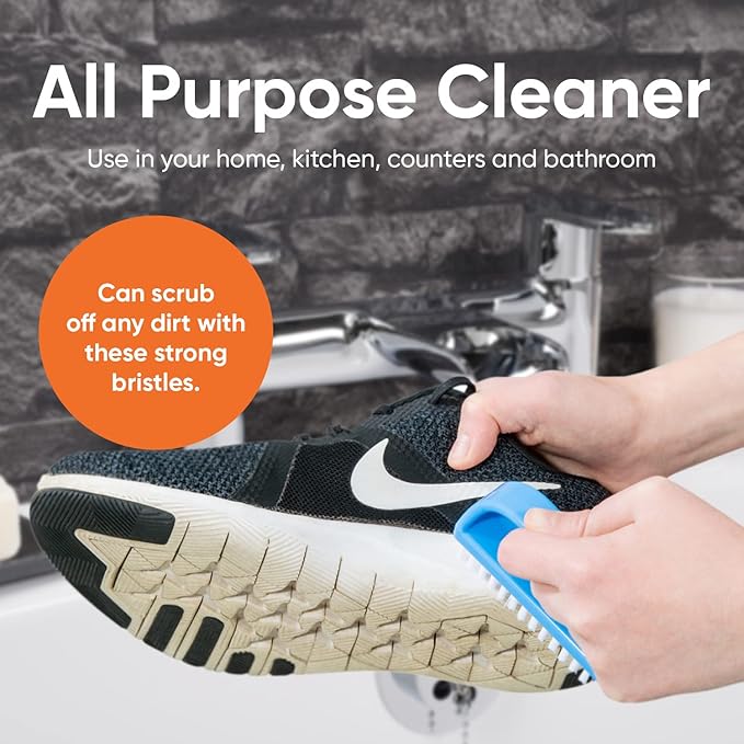 Superio Nail Scrubber Brush - All-Purpose Stiff Cleaning Brush for Fingernails, Toe, Foot & Hands - 9 Pack