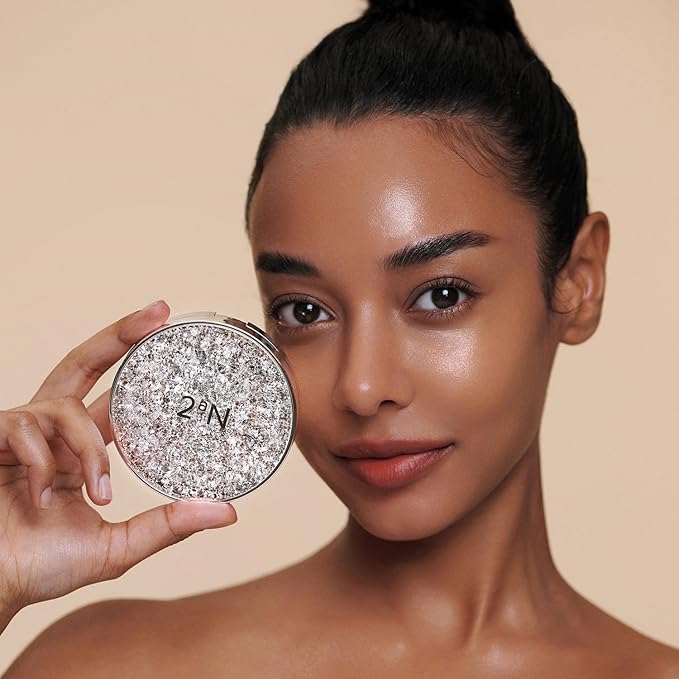 2aN Gleaming Tension Cushion Foundation Pact 0.45 oz, Korean Cushion Foundation Makeup, Lightweight & Buildable Coverage with Ceramides and Centella Asiatica (#25 Sand Beige, 0.45 oz)