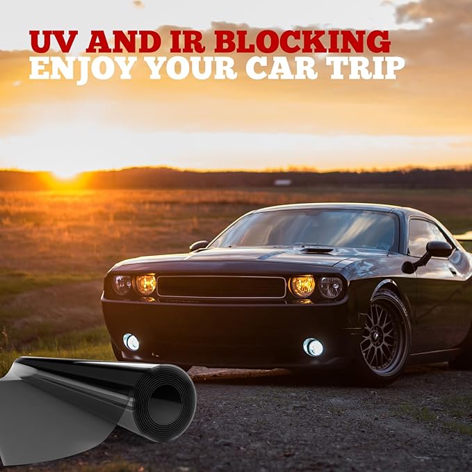 Vepagoo 20% VLT Ceramic Car Window Tint Film (20" x 25FT) - Heat & Glare Reduction, Blocks UV & IR Rays, Scratch Resistant, Privacy Car Window Tint Fit for Sedan SUV