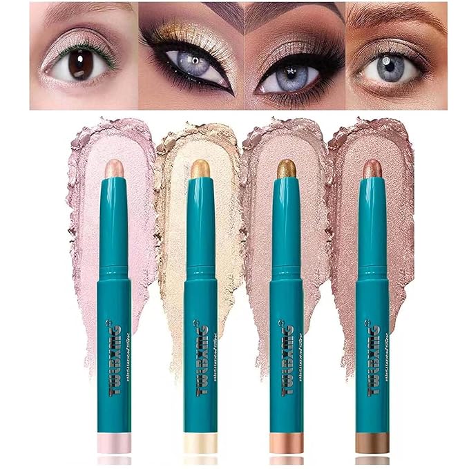 Eyeshadow Stick Eye Shadow Brightener Stick Eyeliner Pencil Cream Shimmer Glitter Smooth Eyeshadow Stick Pencil Nude Korea Primer Highlighter Natural Waterproof Long Lasting Champagne Shimmer # 02