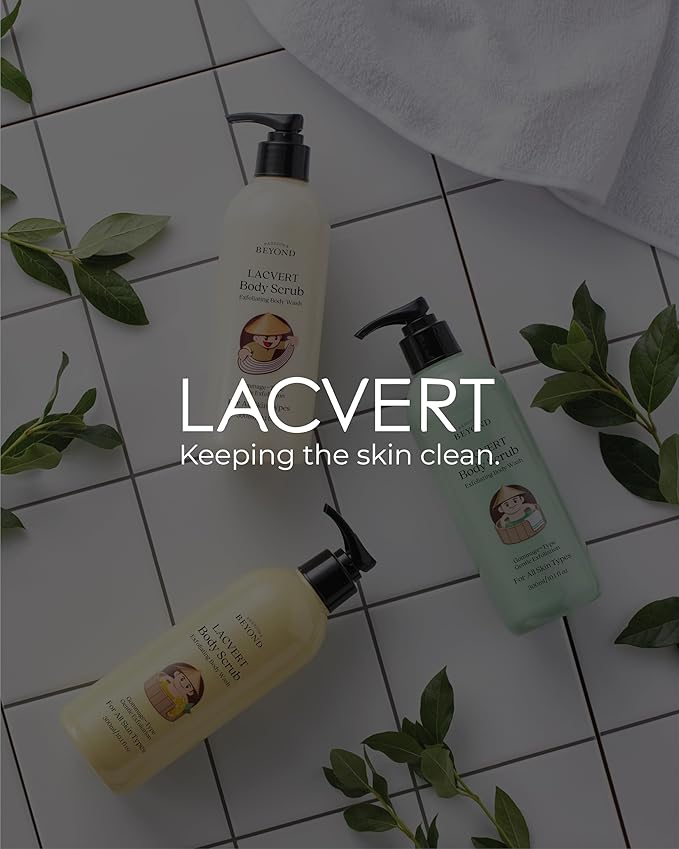 BEYOND Lacvert Body Scrub Peeling Gel (Lemon, 10.1fl oz) - Body Wash & Shower Gel for Gentle Exfoliation & Home Spa. Korean Daily Skin Care. Gommage-Type for Smooth, Soft Skin.