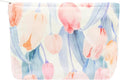 Floral Makeup Bag Large Cotton Zipper Pouch for Purse Travel Canvas Make Up Organizer for Women Cosmetic,Tulip Pink