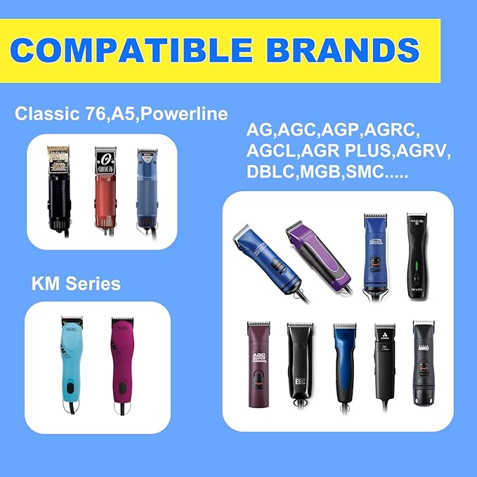 Docal 40# Silver Detachable Clipper Ceramic Blades, Dog Grooming Clipper Replacement Blades Compatible with Dog Clippers, KM Series Clippers, A5, Size 40, Cut Length 1/100"(0.25mm)
