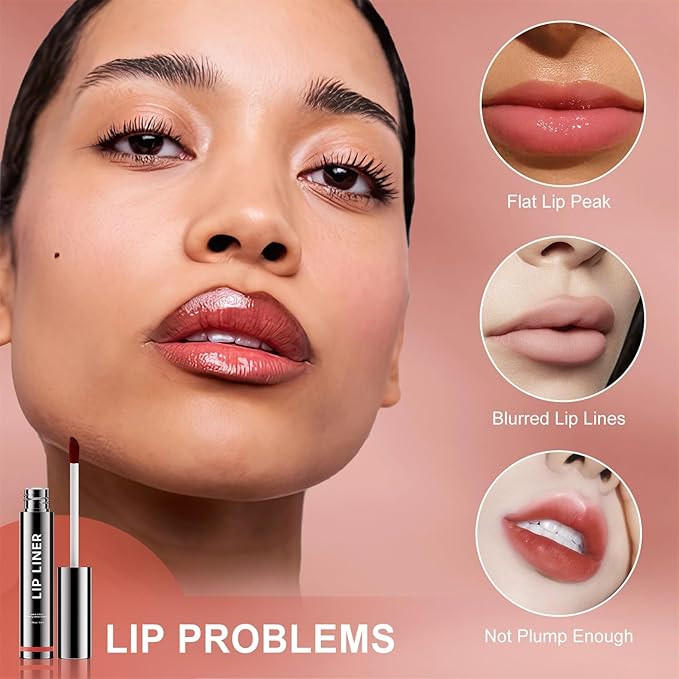 OETUIOW Lip Stain Long Lasting & Waterproof Lip Liner, Non-Stick Cup Highly Pigmented Natural Finish, Lip Gloss for All-Day Color Hold (Nude)
