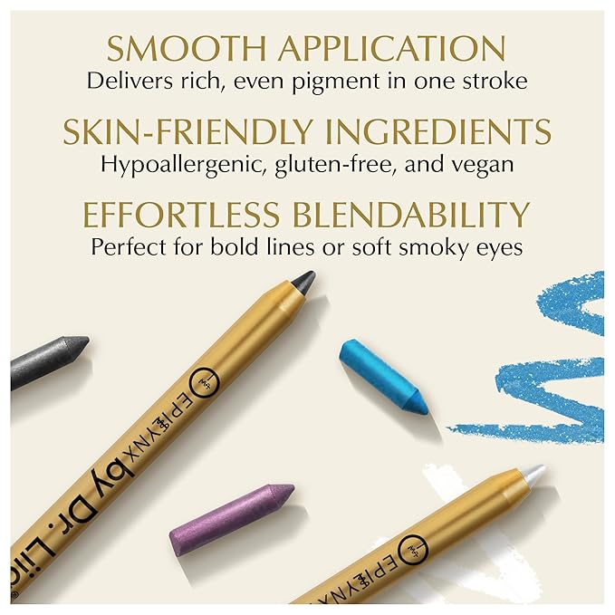 EPILYNX Eyeliner Pencil - Long Lasting Smudge Proof & Waterproof Eyeliner Pencil - Eye Liner Pencils - Hypoallergenic, Vegan, Gluten-Free Eye Pencil - Blackest Black, 1.2ml