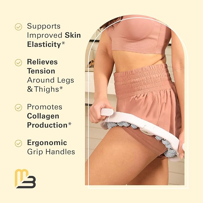 Anti Cellulite Oil and Lymphatic Drainage Massager Kit | Fascia Blaster for Contoured & Smoother Skin | Muscle Roller for Sore Arms, Legs, and Stomach, 8 fl oz by M3 Naturals