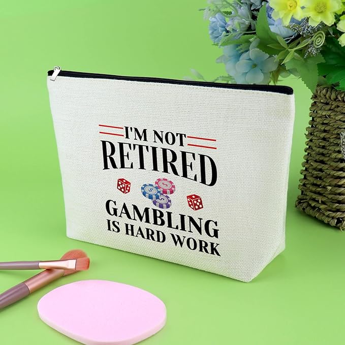 Gambler Gifts for Women Casino Makeup Bag Lover Retirement Gambling Cosmetic Bag Slots Slot Machine Lucky Dice Birthday Christmas