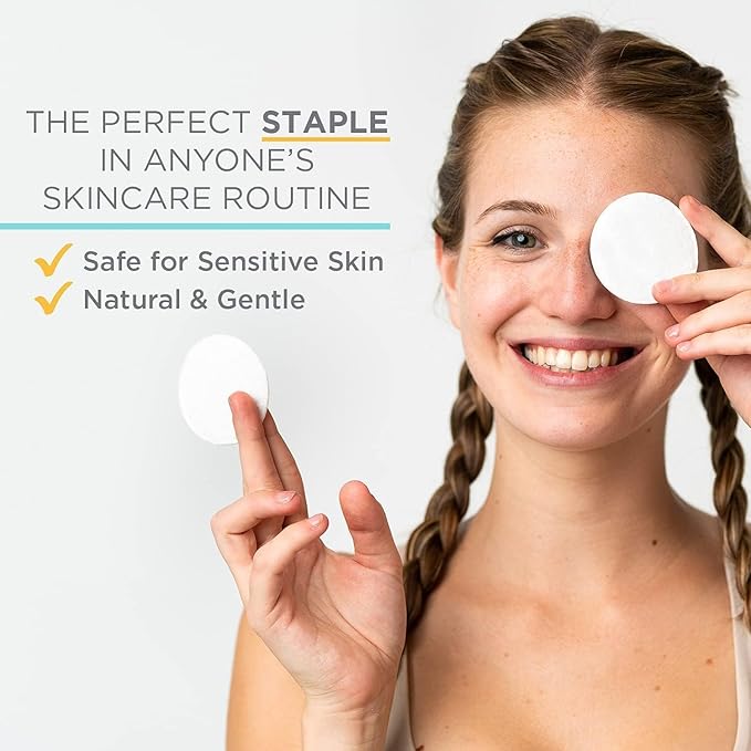 NOLEO Organic Cotton Rounds, Small 2″ Pressed & Lint-Free, Biodegradable & Compostable, 100-Count – Makeup Remover & Skincare Pads