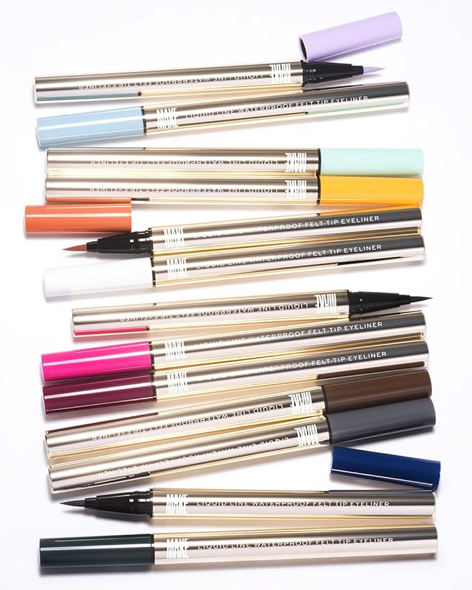 MAKE Beauty Liquid Line Waterproof Liquid Eyeliner Pen. Smudge-Proof Felt Tip for Precise Application of Lines, Wings, and Graphics. Long Lasting Eye Liner - Shade, Carbon Matter