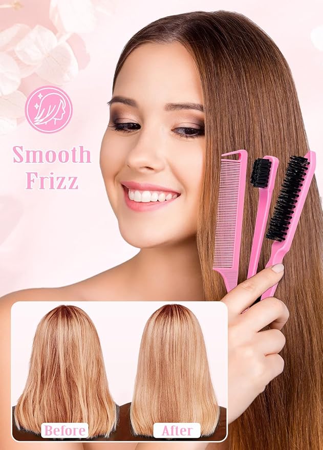 Hair Wax Stick Slick Back Hair Brush Set – Flyaway & Frizz Control for Sleek Ponytails, Buns, and Updos – Styling Accessories for Ballet, Dance Recitals, and Gifts
